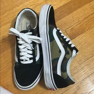 Camo and Black Vans
